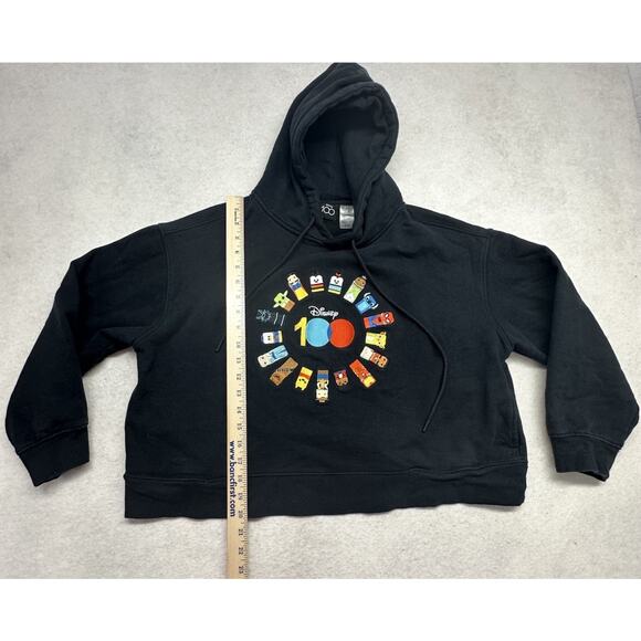 Disney 100 Womens XL Hoodie Unified Characters Pullover Sweatshirt Black - Picture 4 of 10